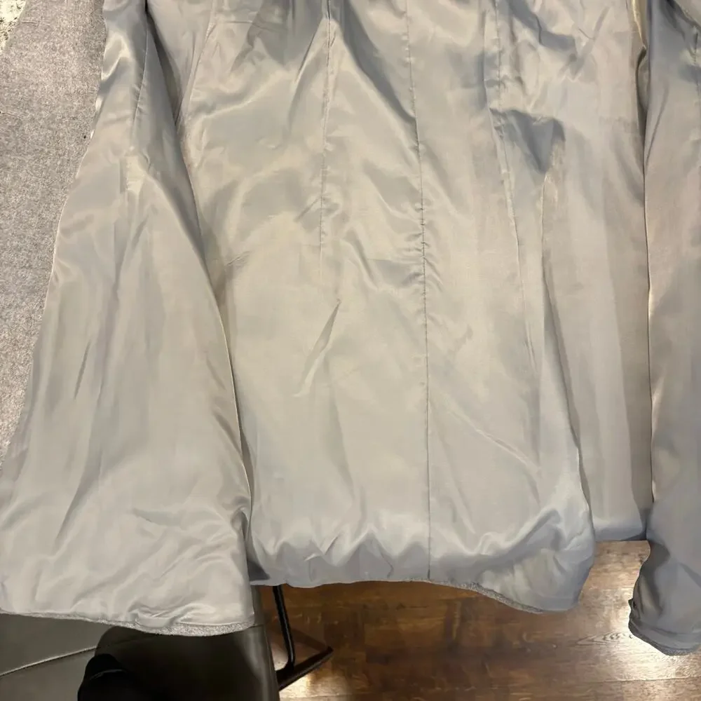 Gray Wool Blend Double Breasted Fit & Flare A-Line Swing Coat, Size S - Picture 7 of 8